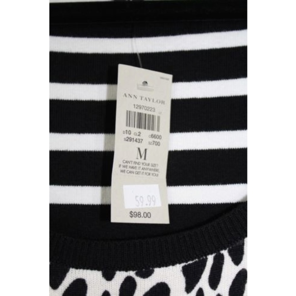 Ann Taylor Spot & Striped Contrast Sweater Dress - Picture 4 of 4